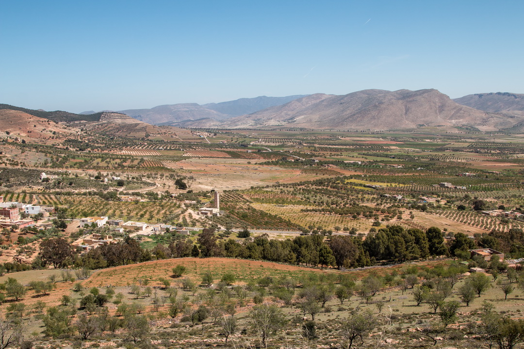 landscape view of fields in Morocco