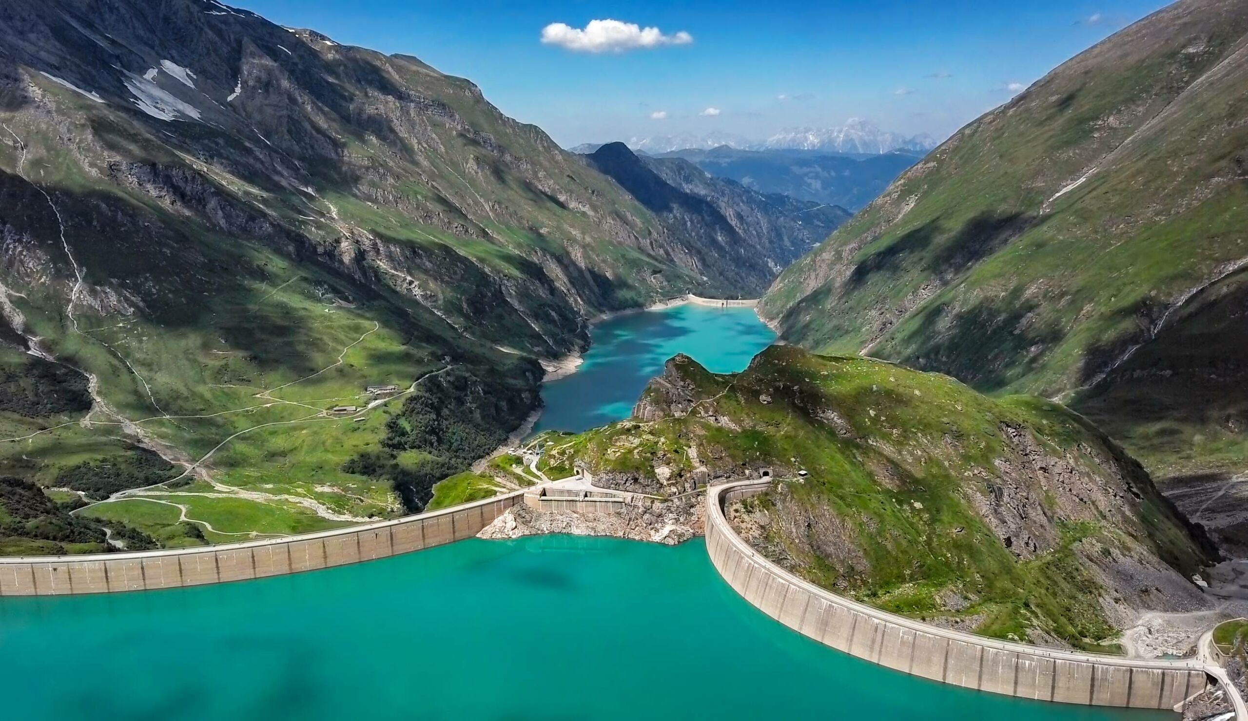 aerial view of a dam in Mozambique