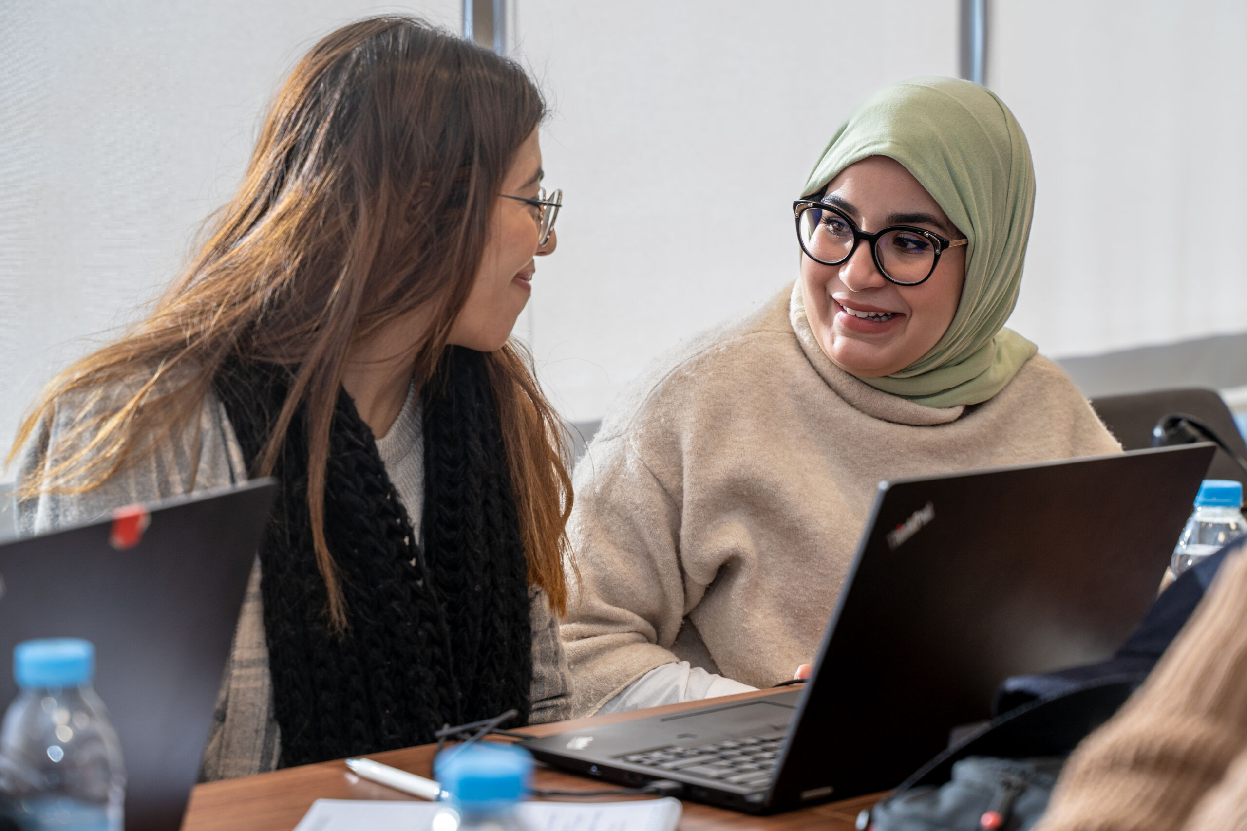 two moroccan women during a hackathon