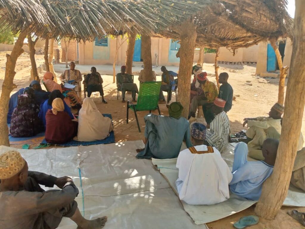 Village focal points in Matankari discussing natural resources management