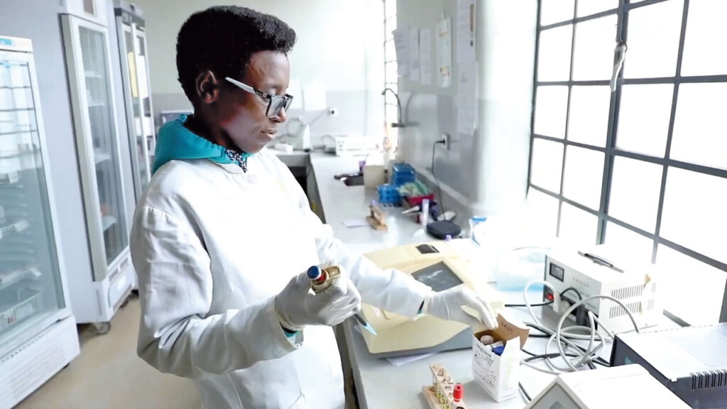 Man working in a hospital laboratory