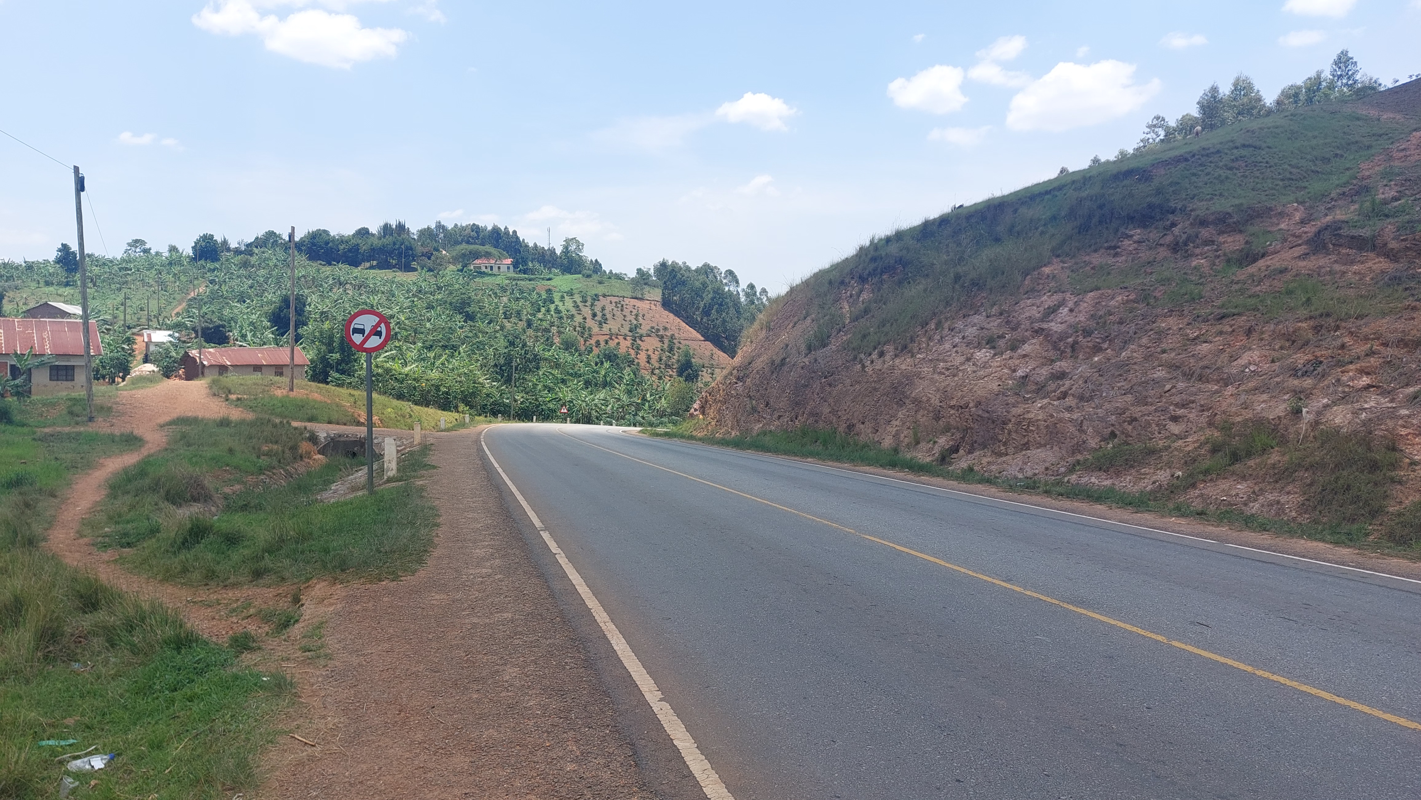 An ordinary concrete road in Uganda.