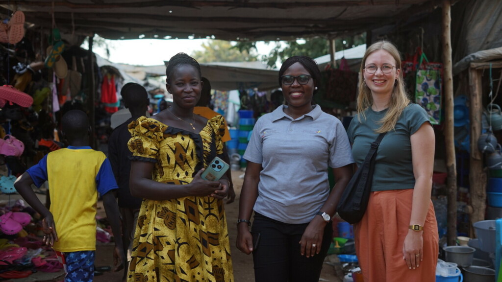 Three women posing for a picture