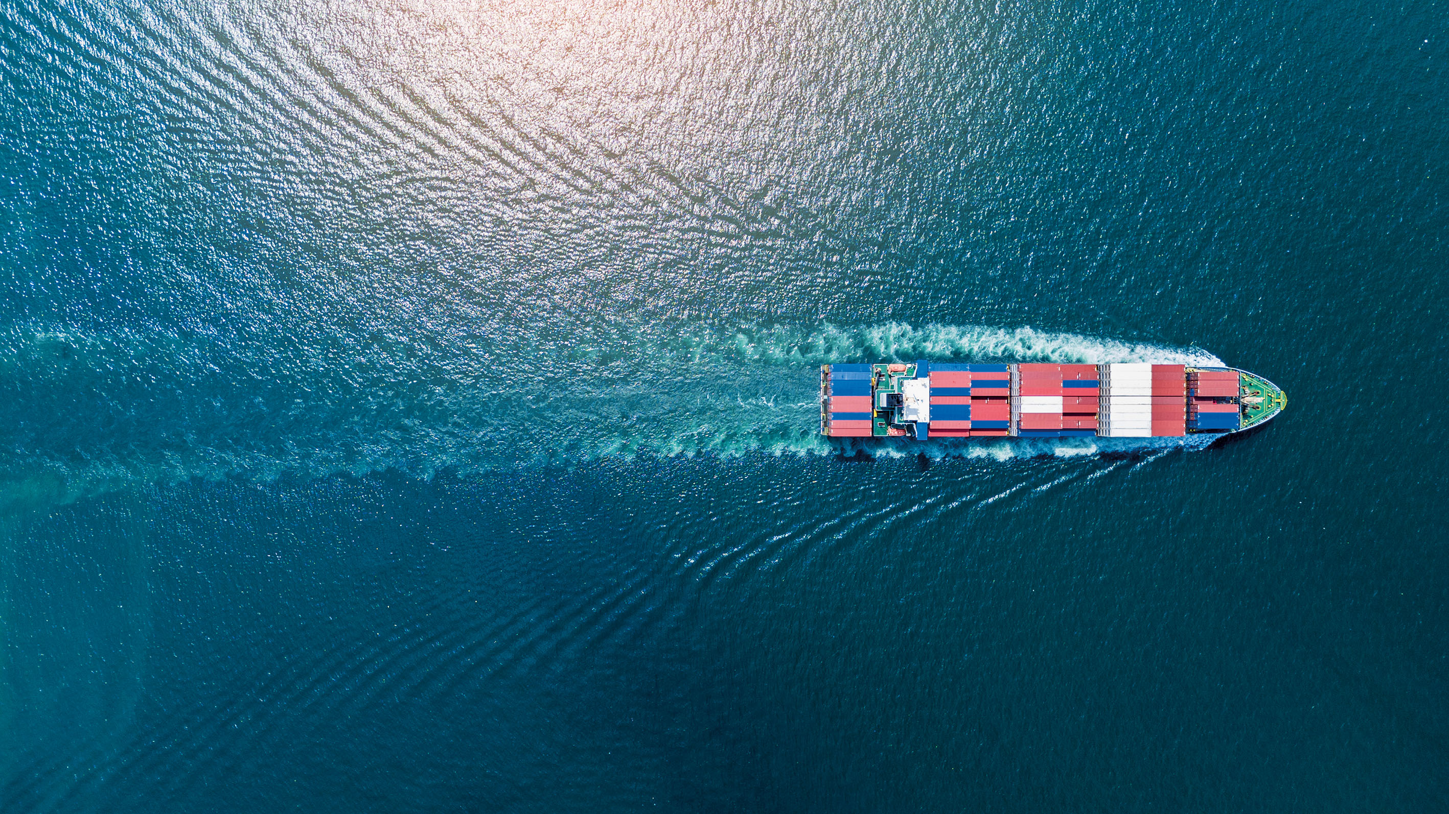 aerial view of cargo container