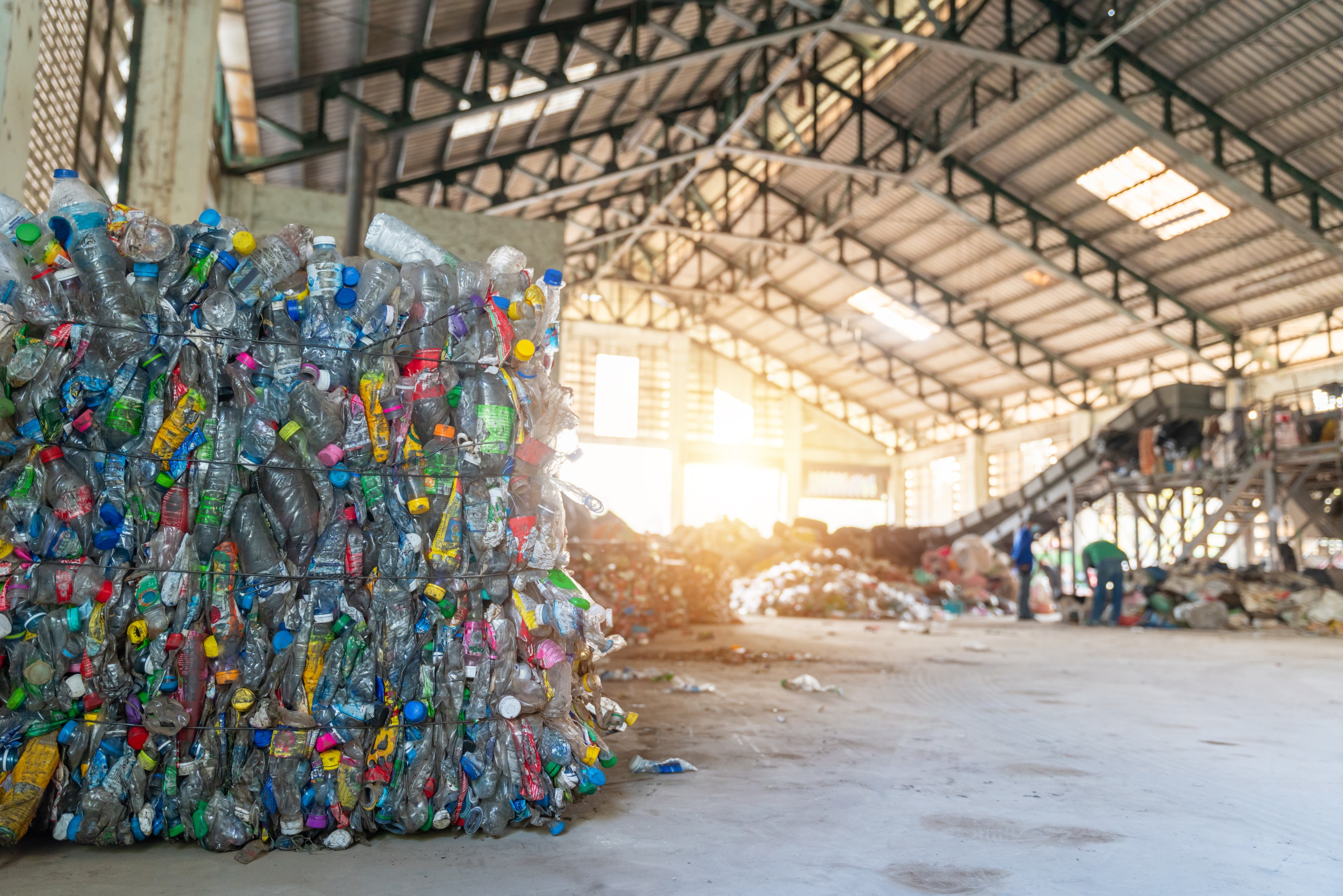 plastic bottles in  waste separation